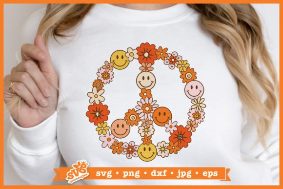 Floral Peace Sign SVG Retro Hippie SVG Review