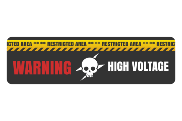 High Voltage Danger Restricted Area. Saf Review