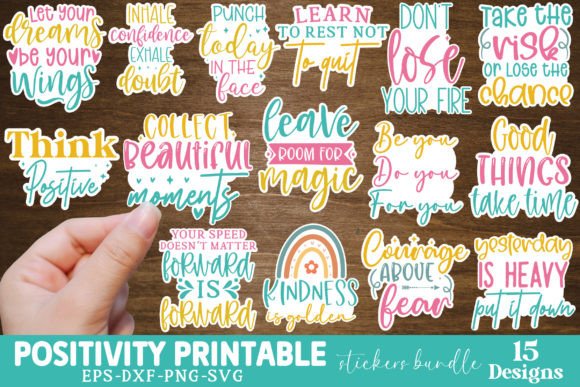 Positivity Printable Stickers Bundle: An Embroidery Review