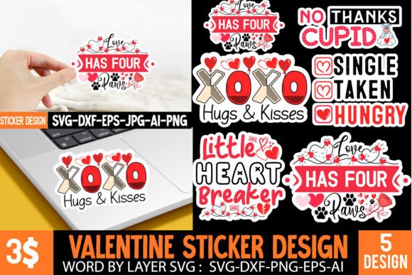 Valentines Stickers SVG Valentines PNG Review
